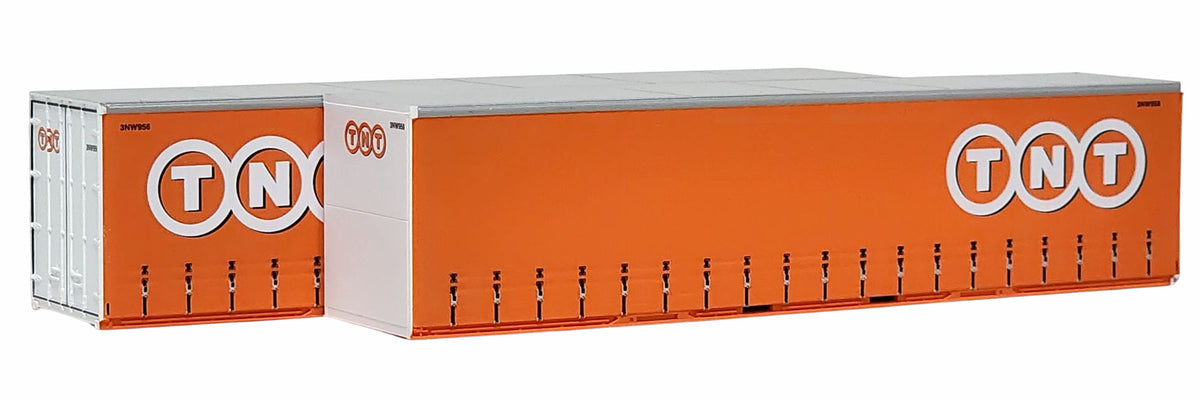 40CS-48 Circle TNT Orange 40' Curtain Sided Containers – On Track Models